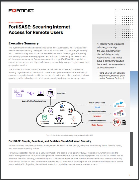 SB-FortiSASE: Securing Internet Access for Remote Users (sold in a package of 10)-1762