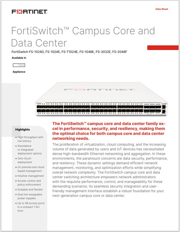 FortiSwitch™ Campus Core and Data Center (sold in package, 10pc per package)-1405