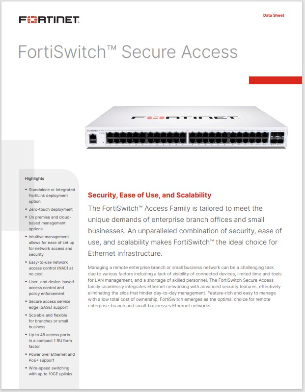 FortiSwitch Secure Access Switch Datasheet (sold in package, 10pc per package)-107