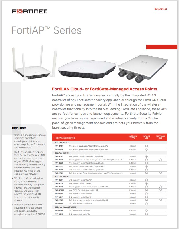 FortiAP Series Data Sheet (sold in a package of 10)-46