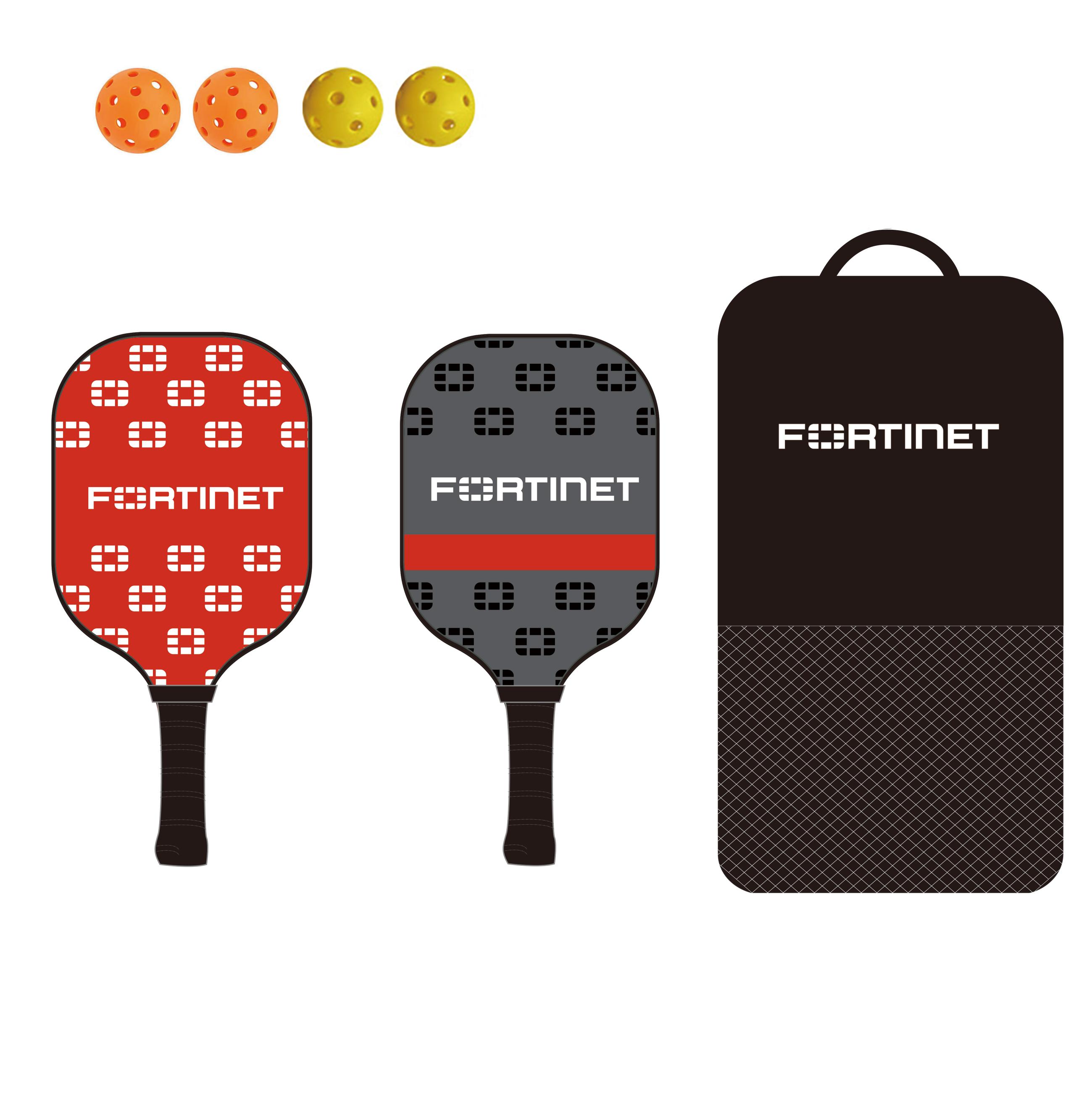Carbon Fiber Pickle Ball Set Including Two Paddles and Four Balls with Carry Case