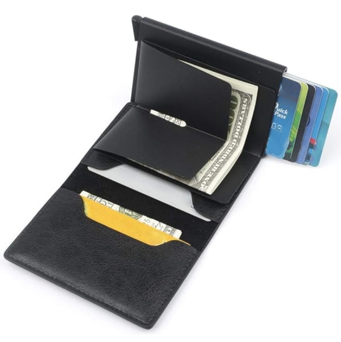 RFID Blocking Wallet/Card Holder with Pop up Function
