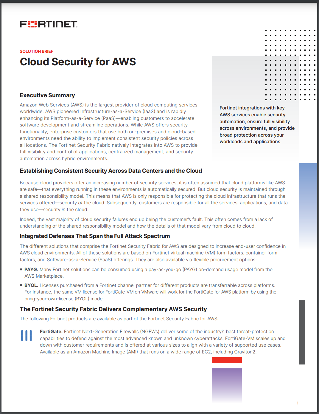 Solution Brief-Cloud Security for AWS (sold in package, 10pc per package)