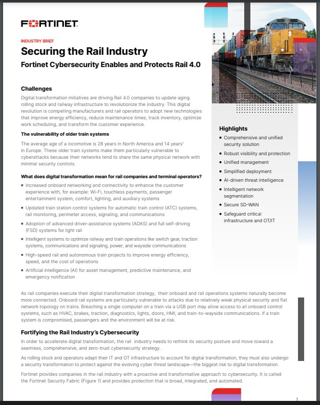 Industry Brief-Securing the Rail Industry (sold in package, 10pc per package)