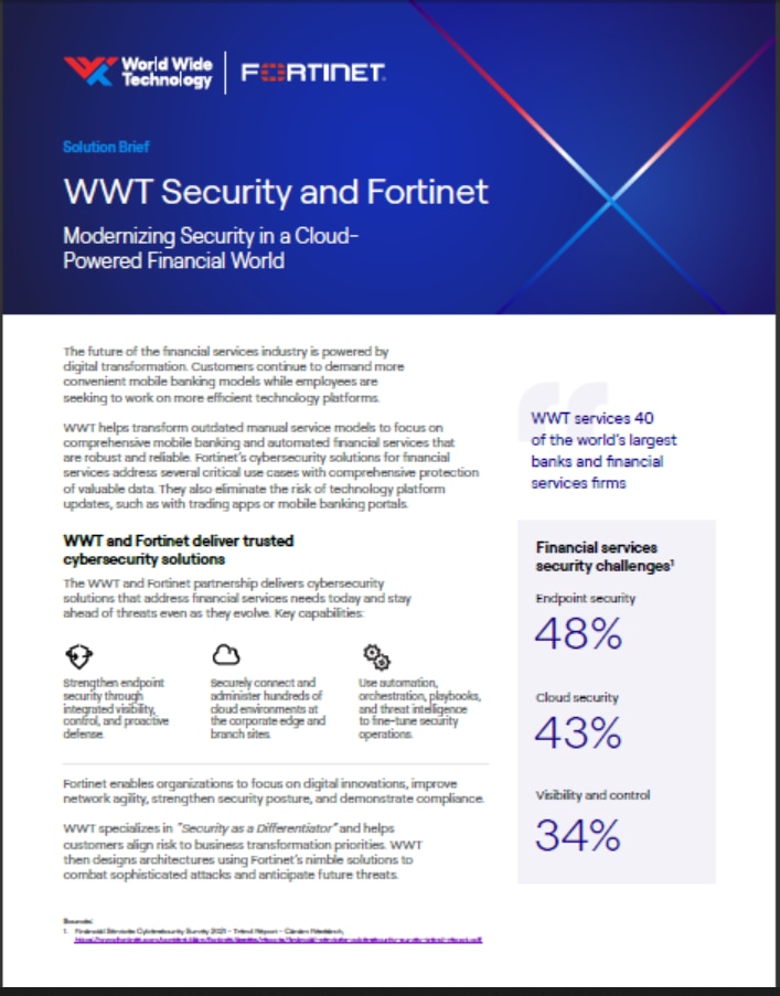 Solution Brief WWT Security and Fortinet (sold in package, 10pc per package)