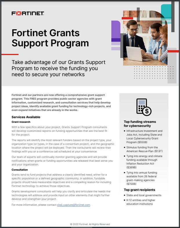 Fortinet Grants Support Program (sold in package, 10pc per package)