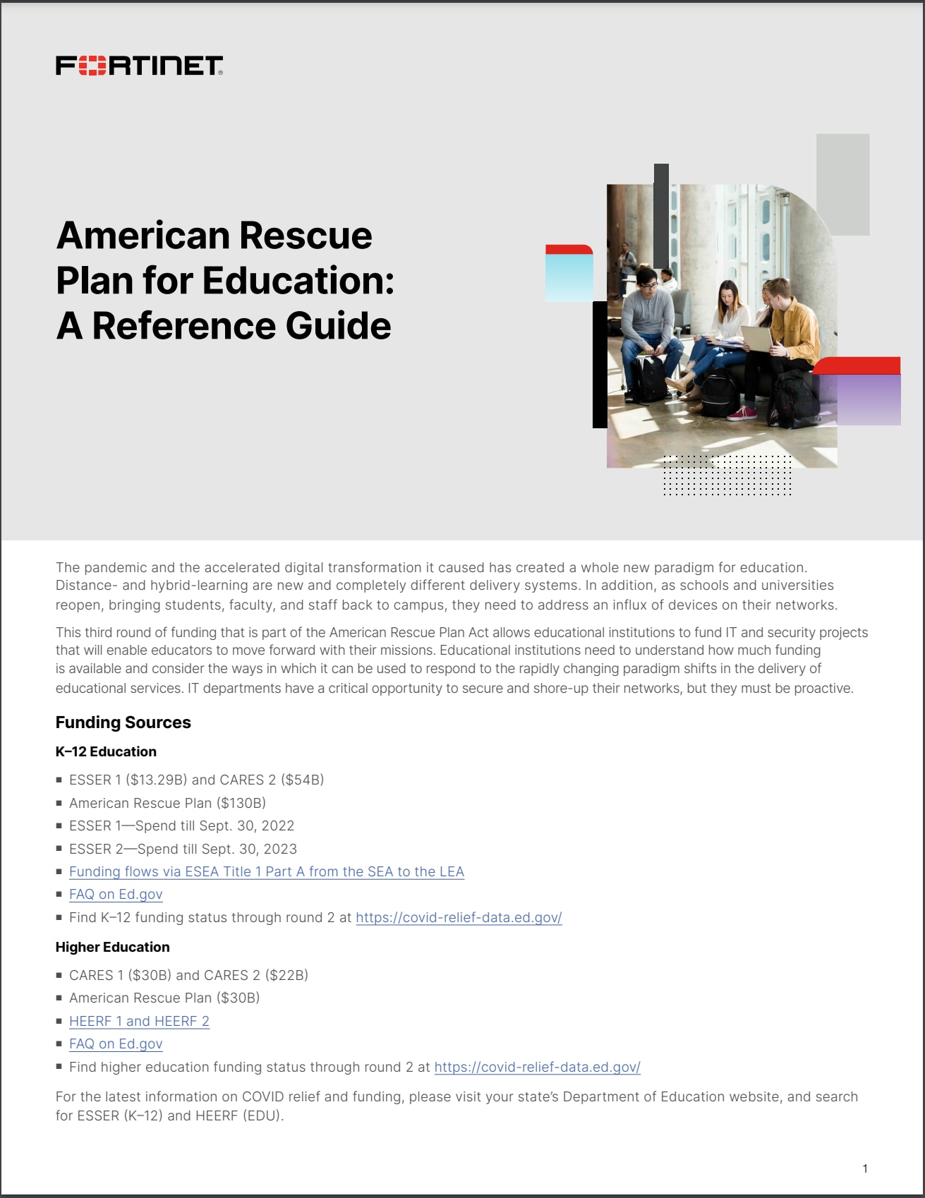 American Rescue Plan for Education: A Reference Guide (sold in package, 10pc per package)