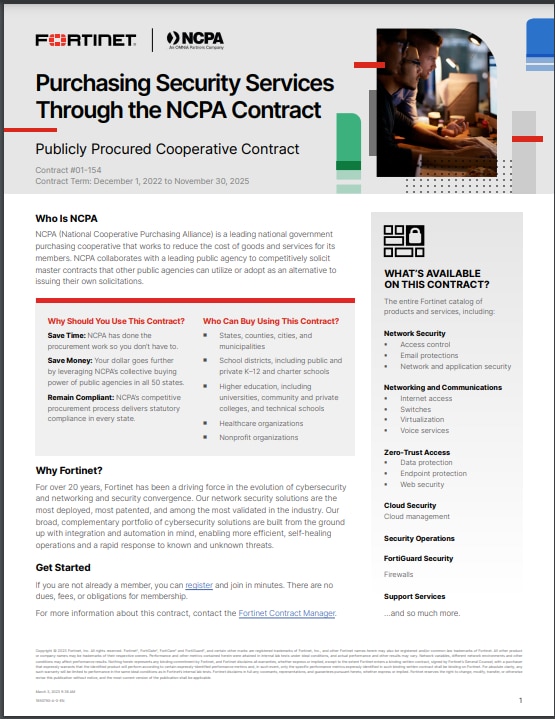 Purchasing Security Services Through the NCPA Contract (sold in package, 10pc per package)