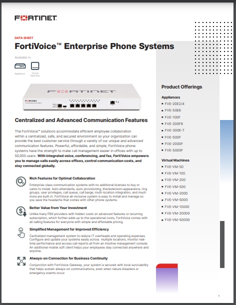 FortiVoice Enterprise Phone Systems Datasheet (sold in package, 10pc per package)