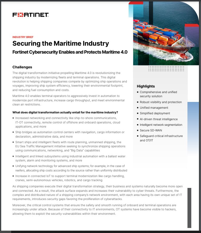 Industry Brief-Securing the Maritime Industry (sold in package, 10pc per package)