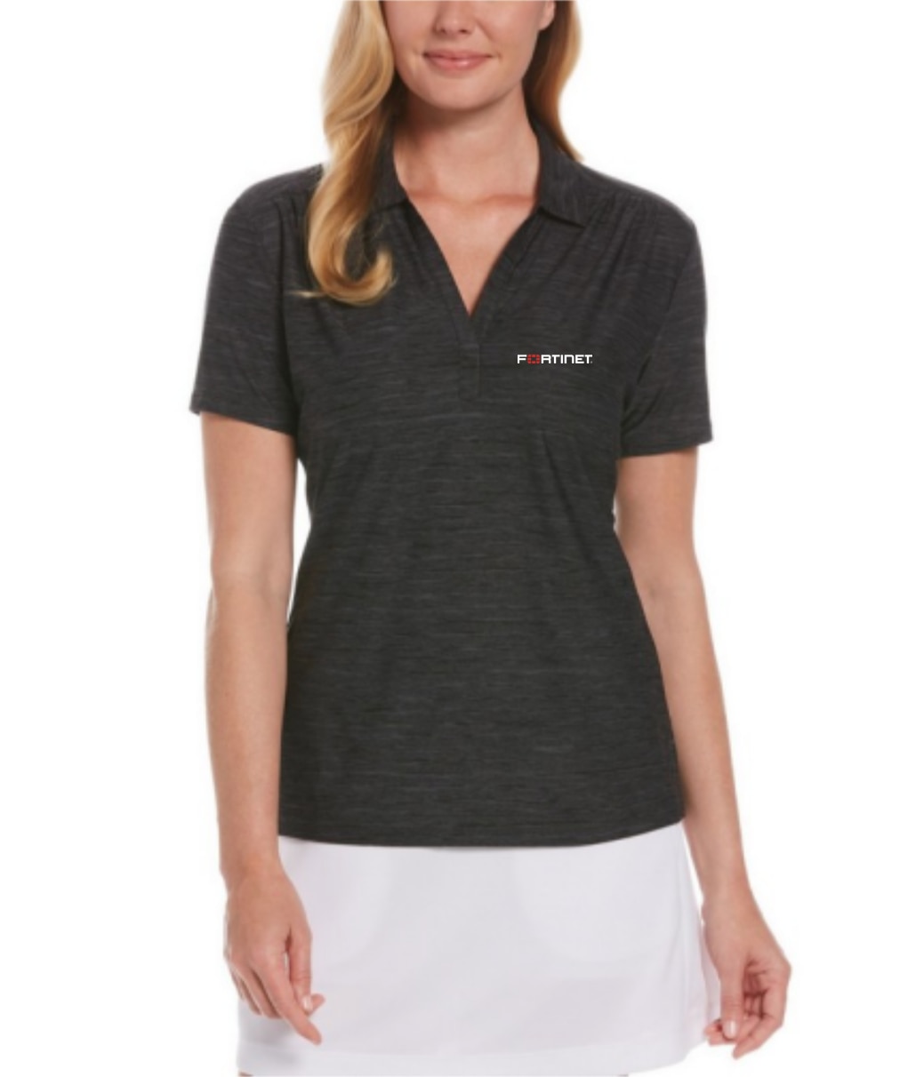 Perry Ellis Ladies Space Dye Polo Shirt-UPF 25 protection technology